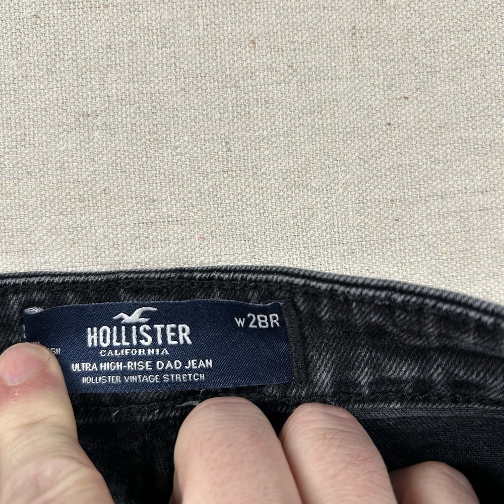 Hollister Jeans Womens 6 Ultra High-Rise Dad 27x30 Skater Grunge Black - Picture 6 of 12
